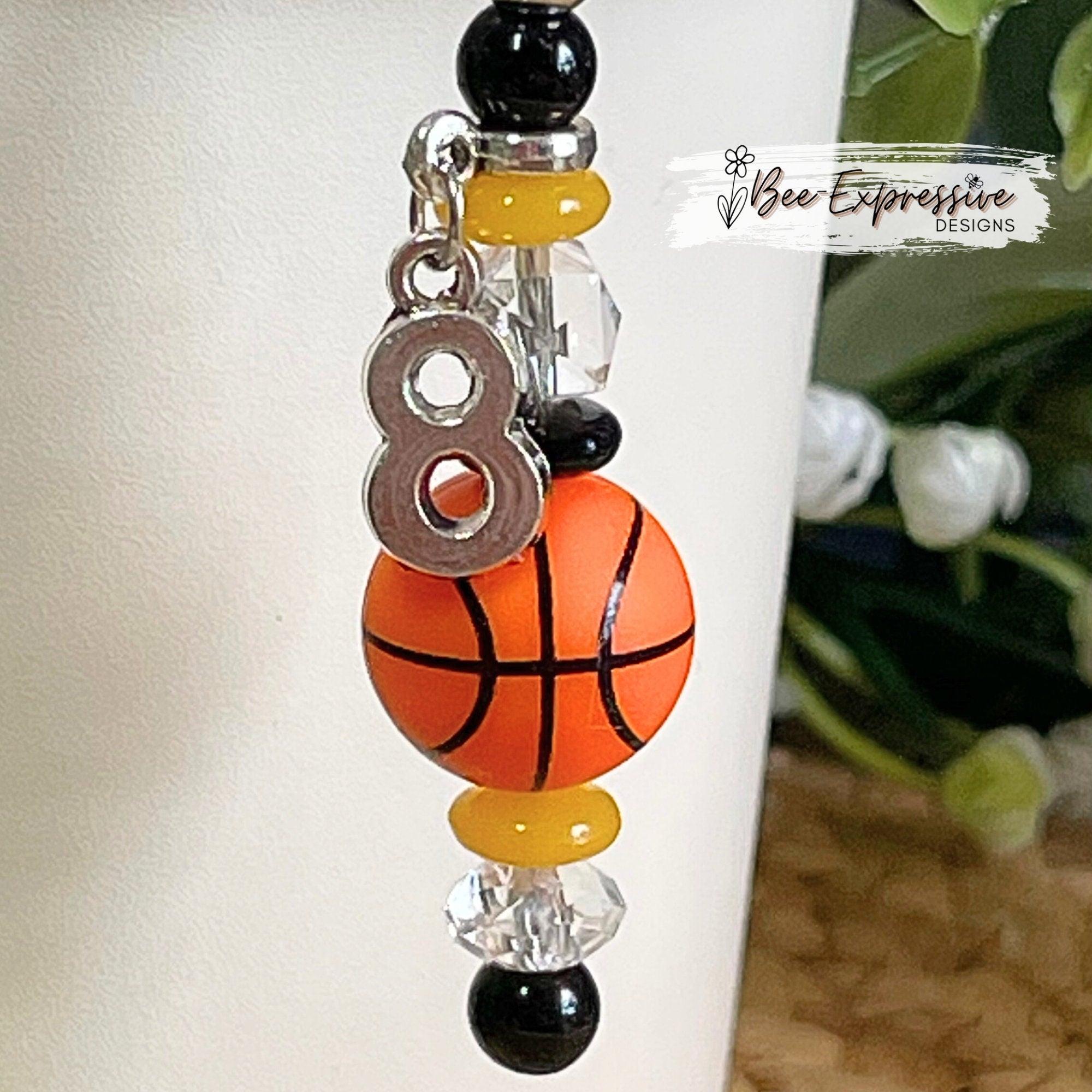 Handmade and unique, sports tumbler charm chains! Basketball, volleyball, baseball, softball, and soccer silicone balls, jersey # charm!