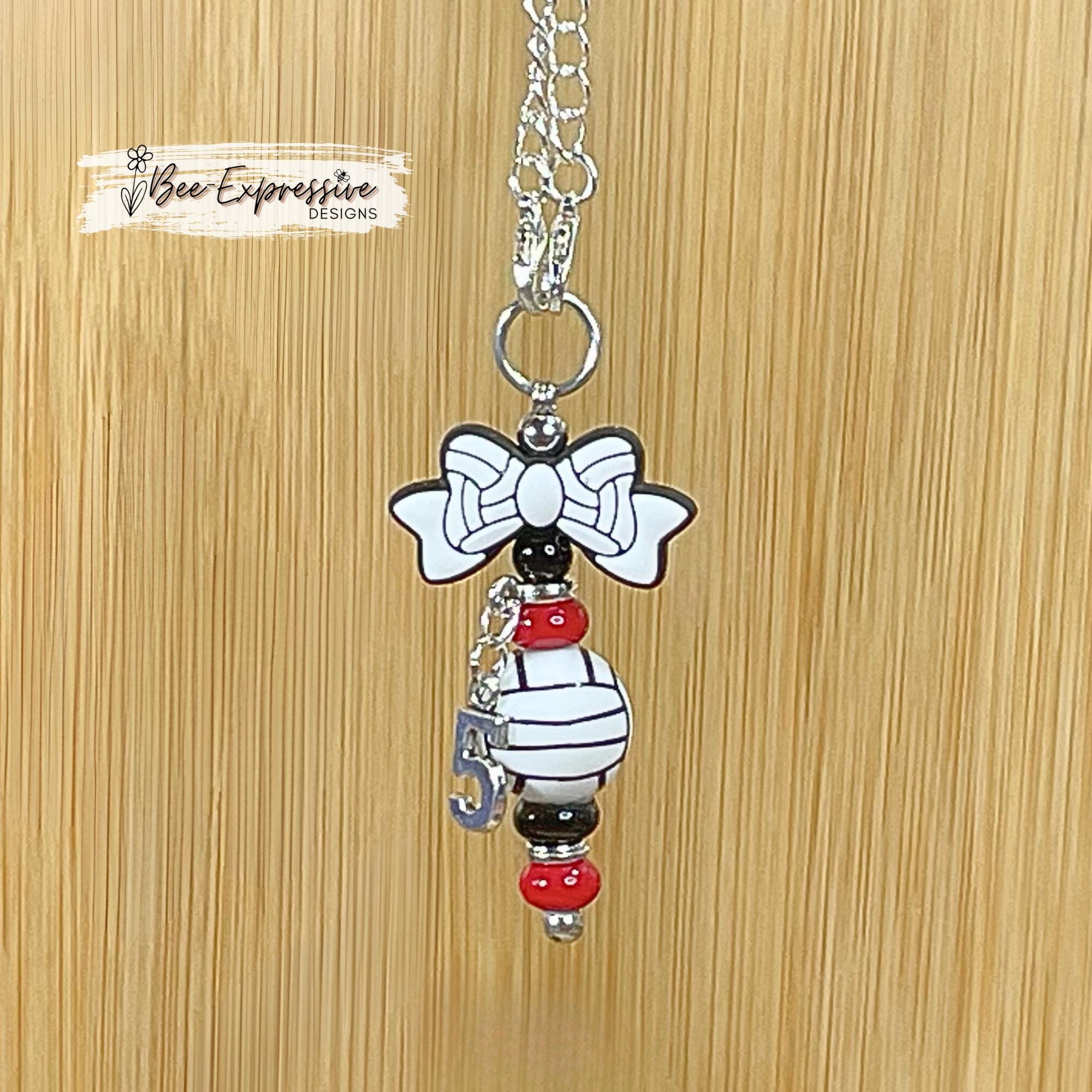 Handmade, SPORTS, tumbler charm chains! Basketball, volleyball, baseball, softball, & soccer balls, custom jersey # charm and school colors!