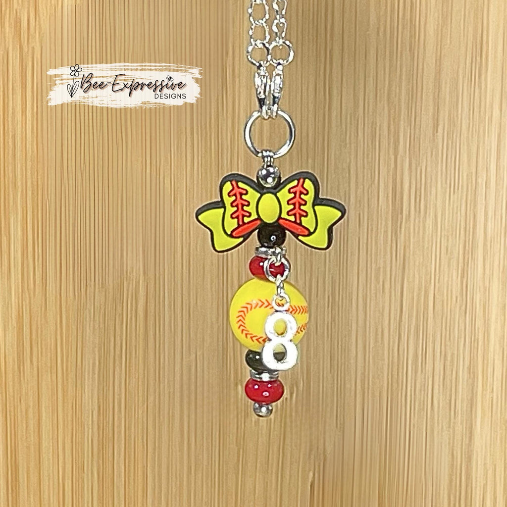 Handmade, SPORTS, tumbler charm chains! Basketball, volleyball, baseball, softball, & soccer balls, custom jersey # charm and school colors!
