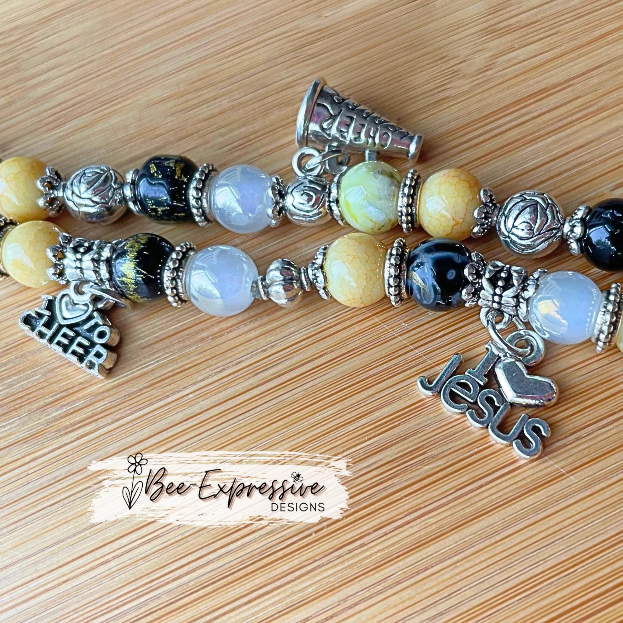 Beaded Cheerleading Apple Watch Bracelet: Custom Team Colors