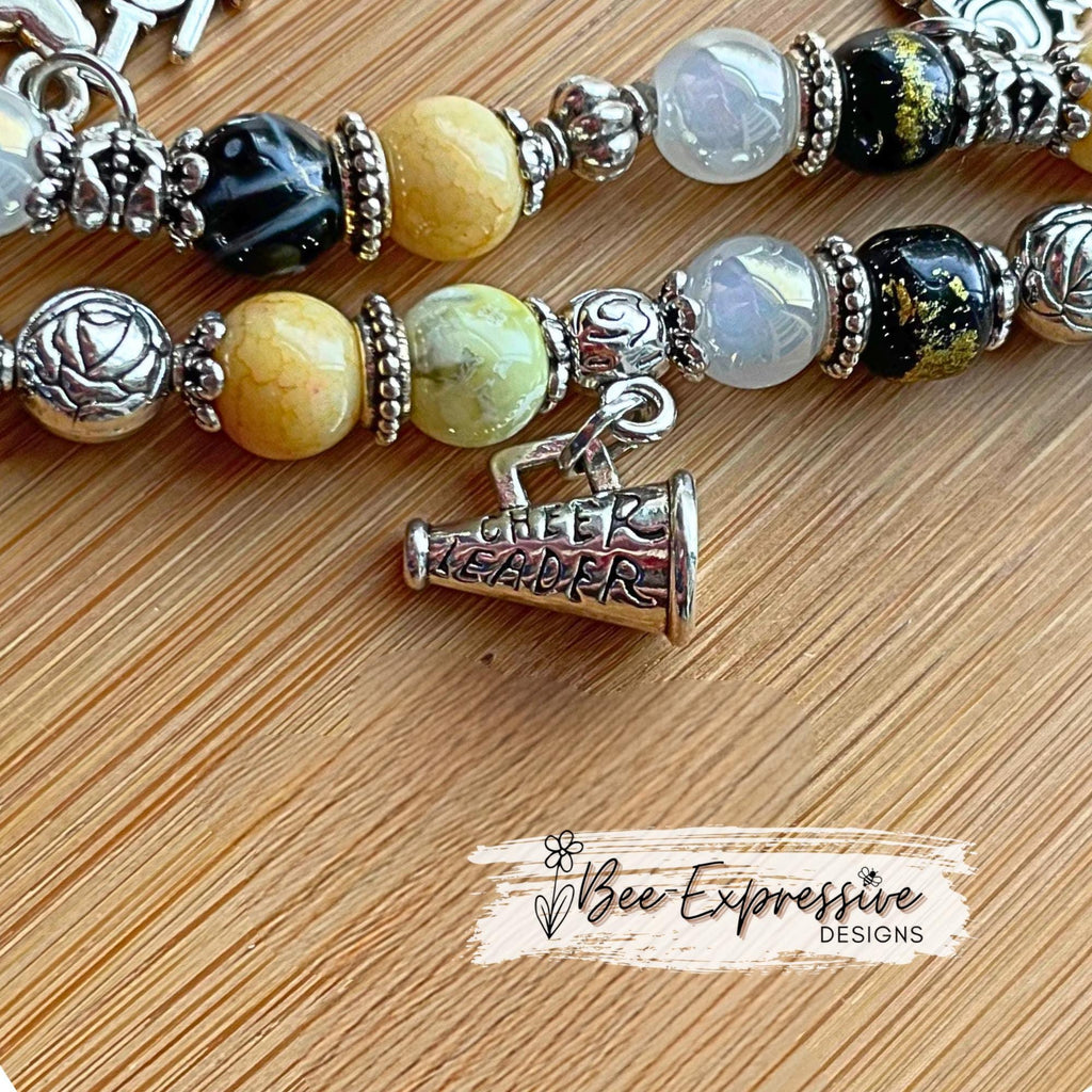Beaded Cheerleading Apple Watch Bracelet: Custom Team Colors
