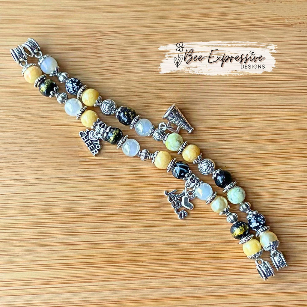 Beaded Cheerleading Apple Watch Bracelet: Custom Team Colors