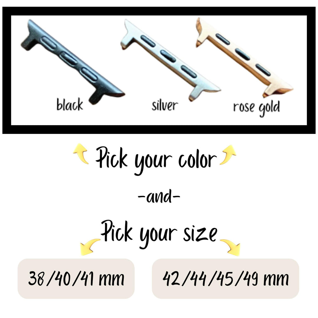 Handmade Beaded Apple Watch Bracelet: Silver Flower Charms, Custom Size