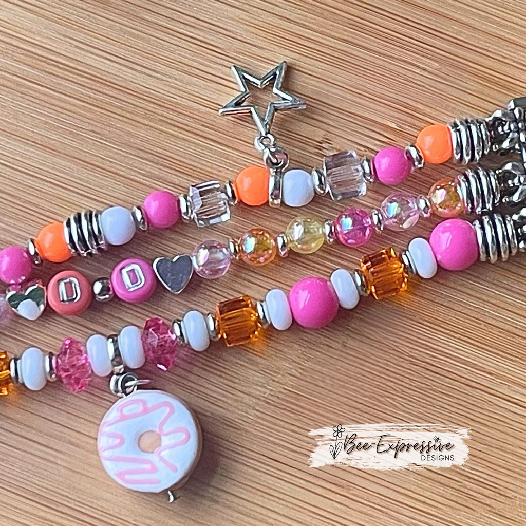 Beaded Apple Watch Bracelet: Donut Charm, Custom Size