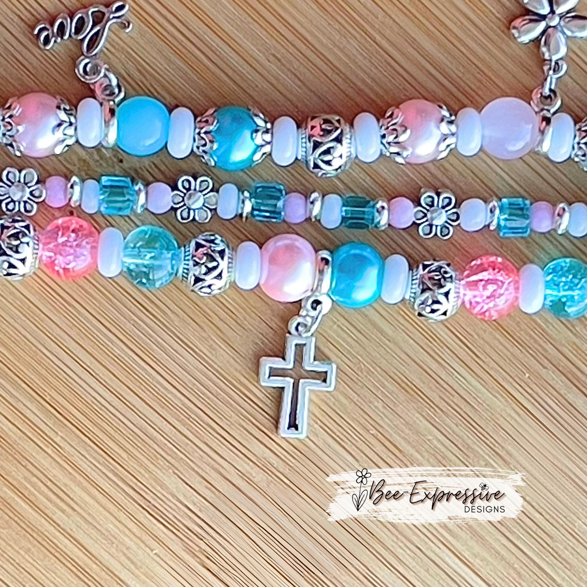 Handmade Beaded Apple Watch Bracelet: Floral Charms, Custom Size