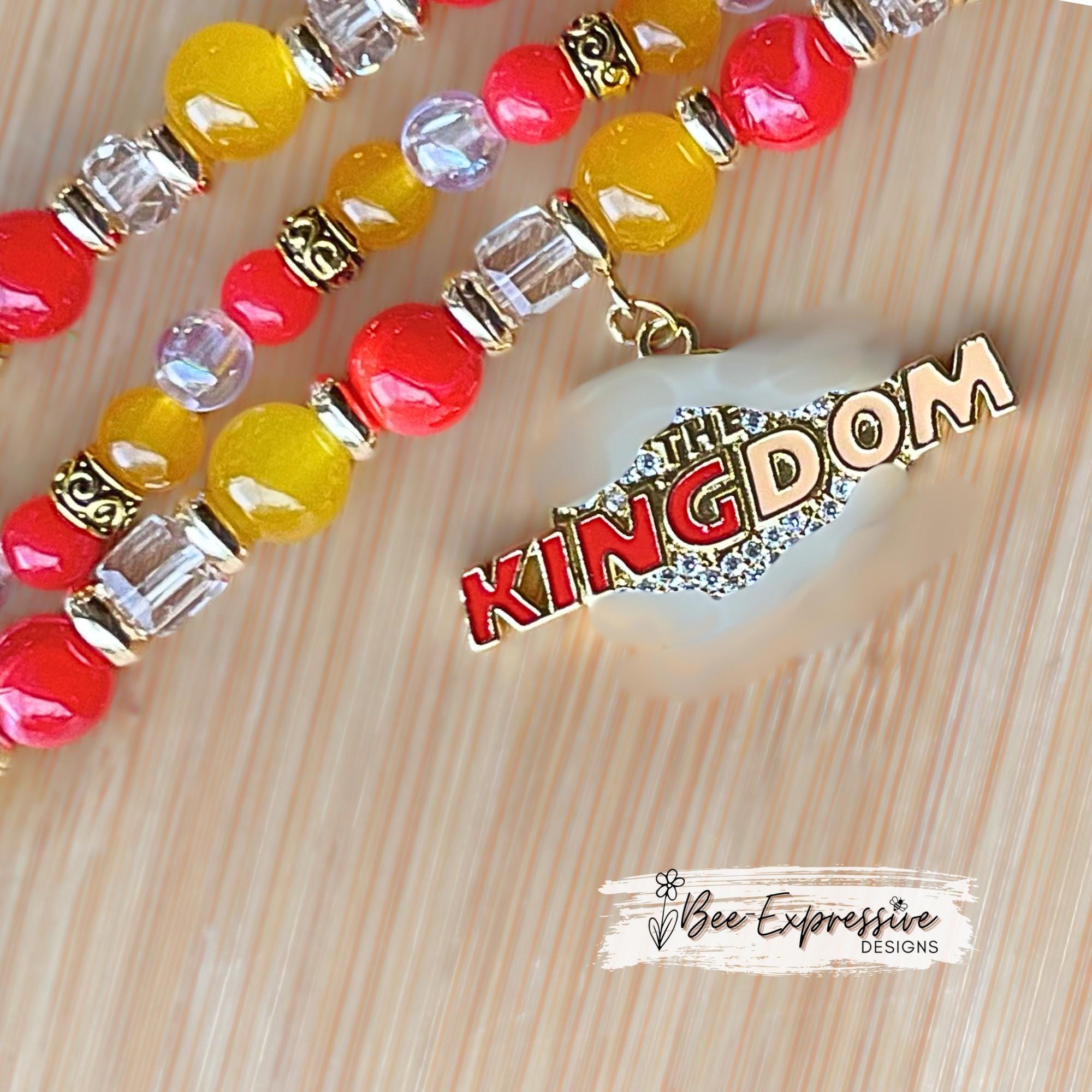 Handmade, beaded KANSAS CITY football, watch band! Acrylic & glass beads, kingdom charm, chiefs, custom sizes, choice colo r adapters!