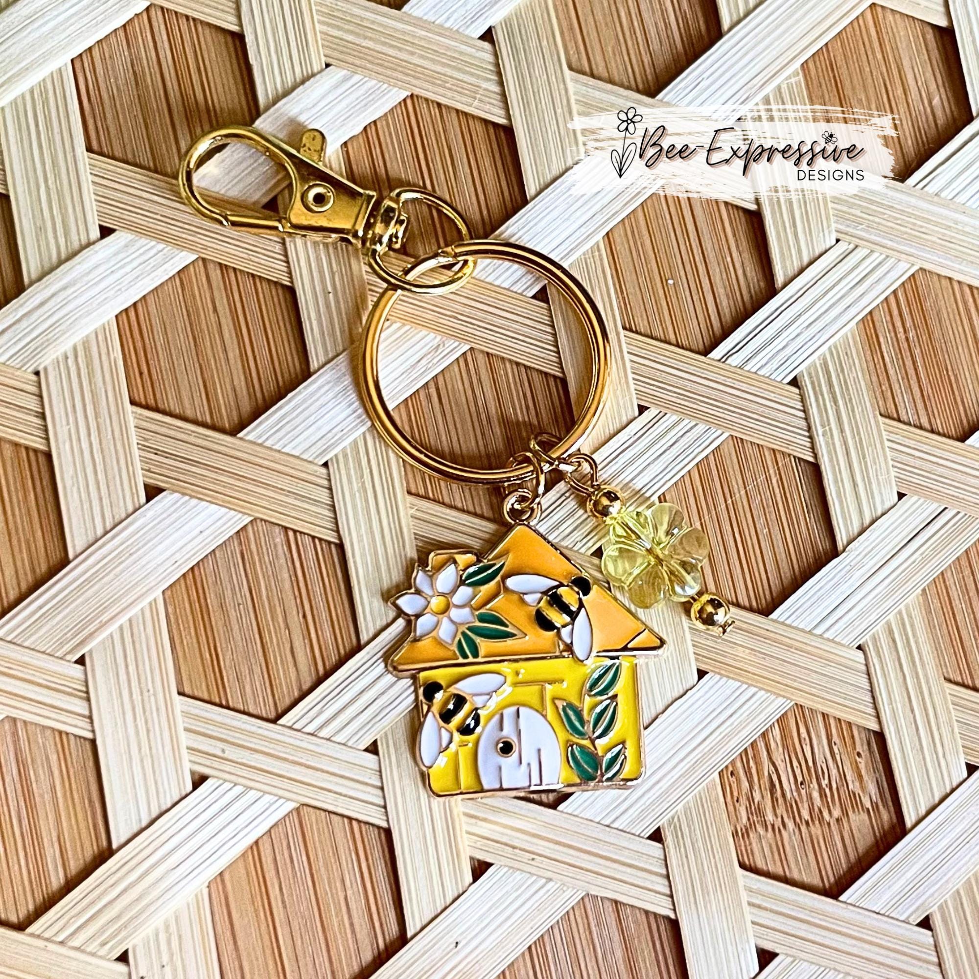 Cottage Charms, Keychain or Tumbler Chain:  Swivel clasp, flower tassel