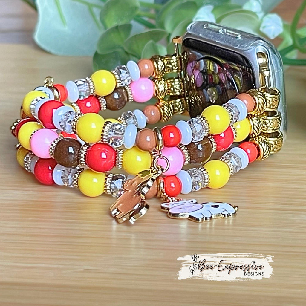 Handmade, Farm Animal, Apple Watch Bracelet: Horse, Cow, Chicken, Pig, Custom Sizes