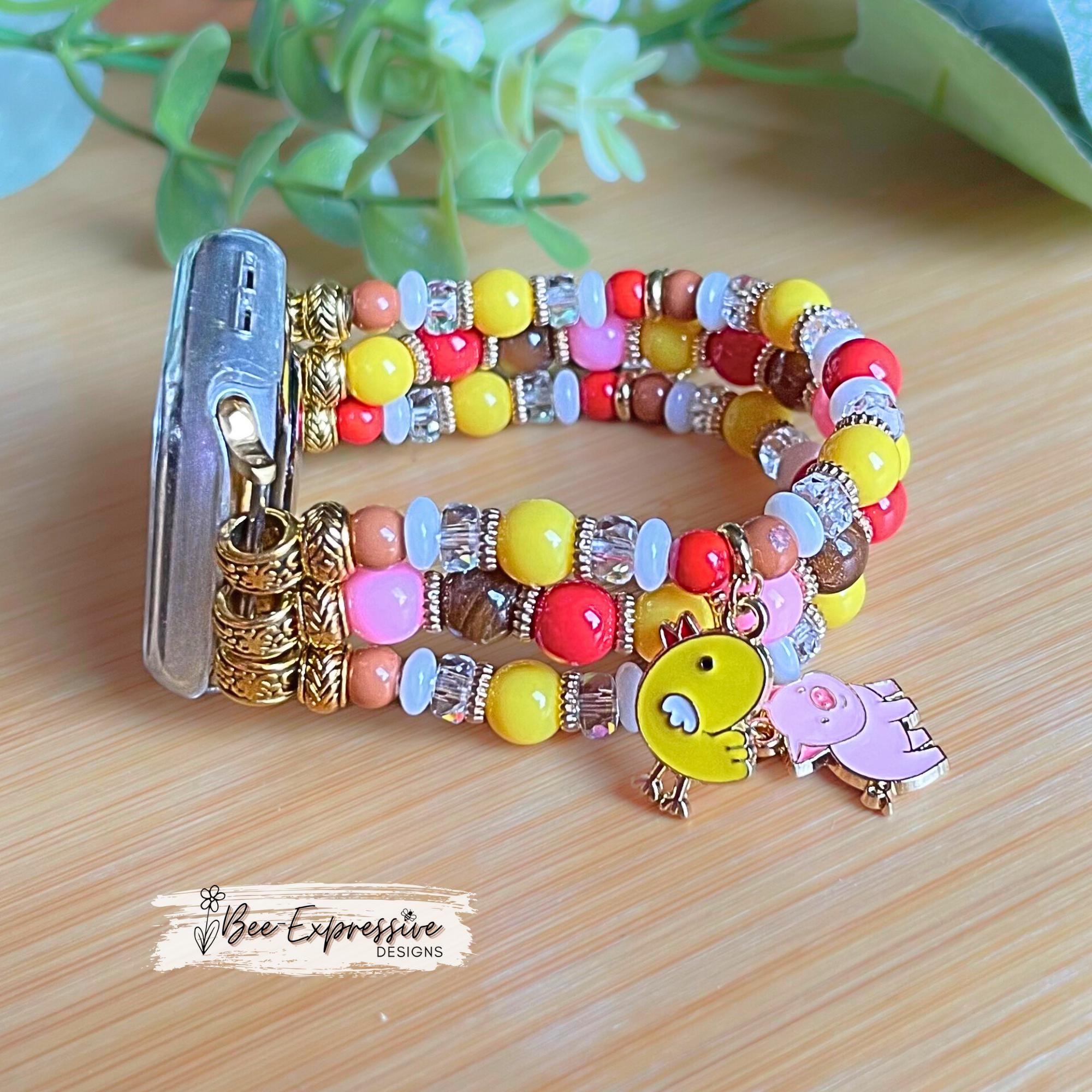 Handmade, Farm Animal, Apple Watch Bracelet: Horse, Cow, Chicken, Pig, Custom Sizes