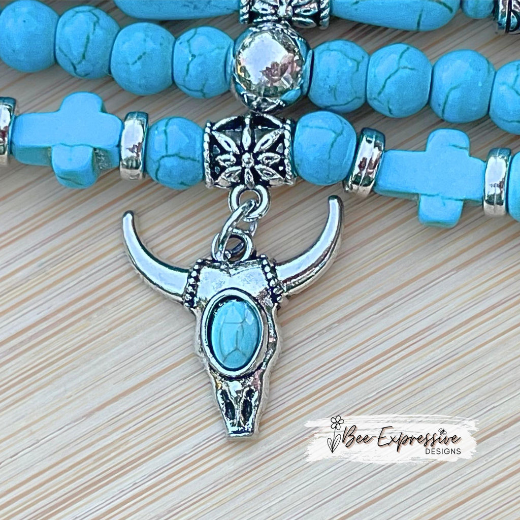 Handmade Turquoise Beaded Apple Watch Band: Western Charms