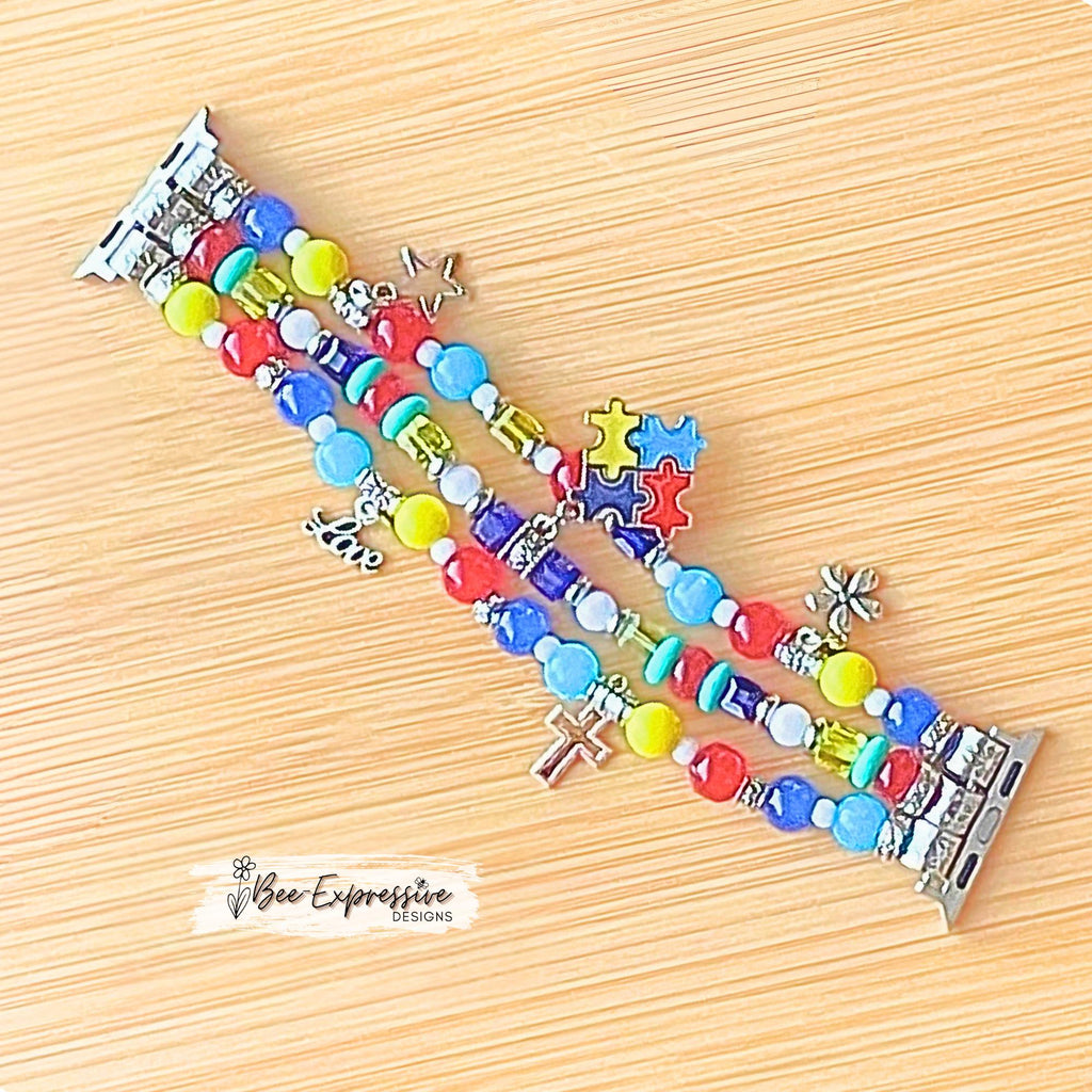 Handmade, Autism, Watch Bracelet for Apple Watches: 5 charms