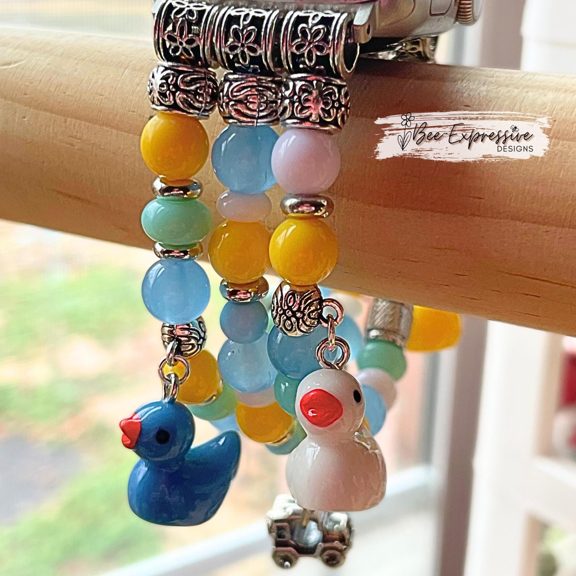 Handmade Beaded, Jeep Style with Duck Charms, Watch Bracelet for Apple Watch: Glass beads