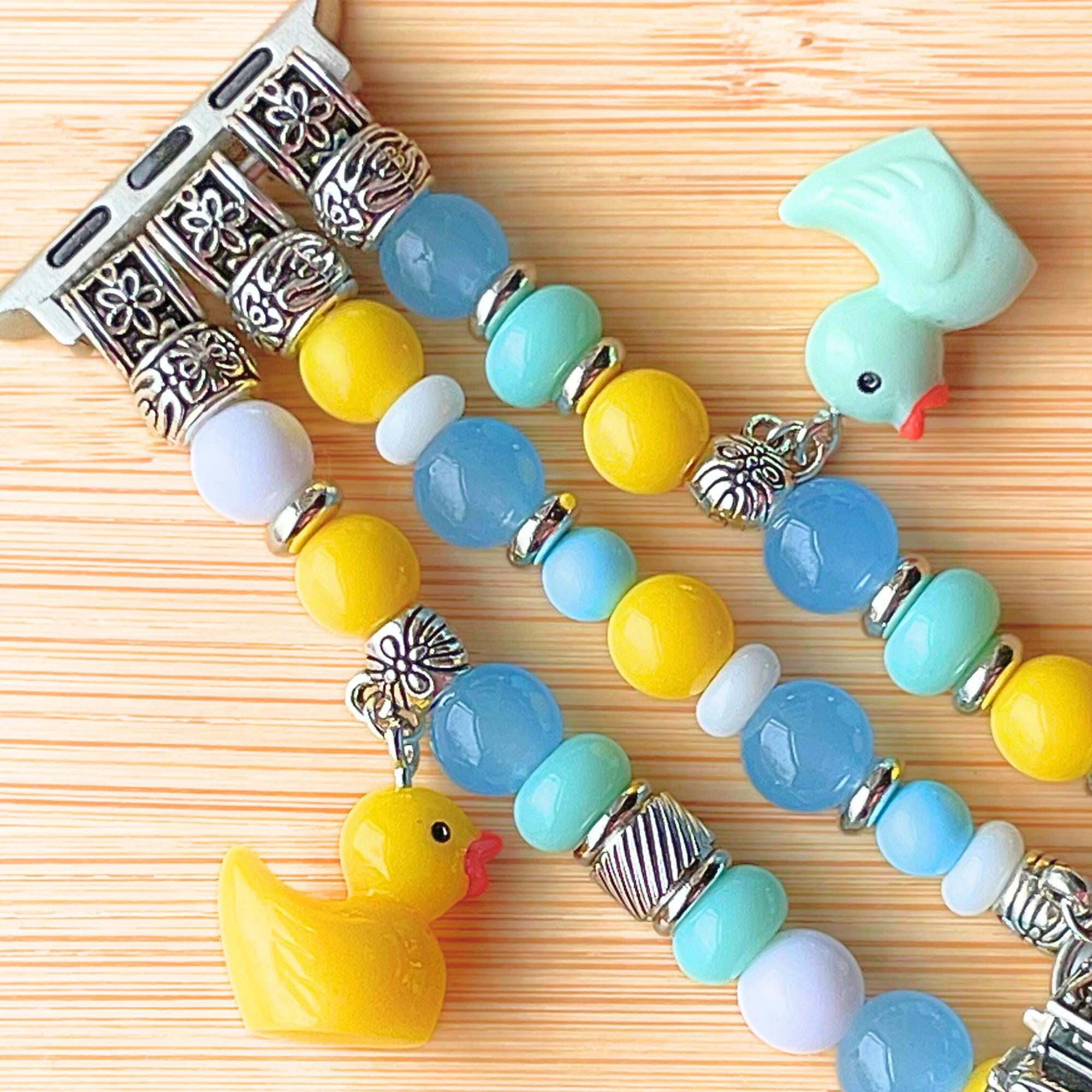 Handmade Beaded, Jeep Style with Duck Charms, Watch Bracelet for Apple Watch: Glass beads