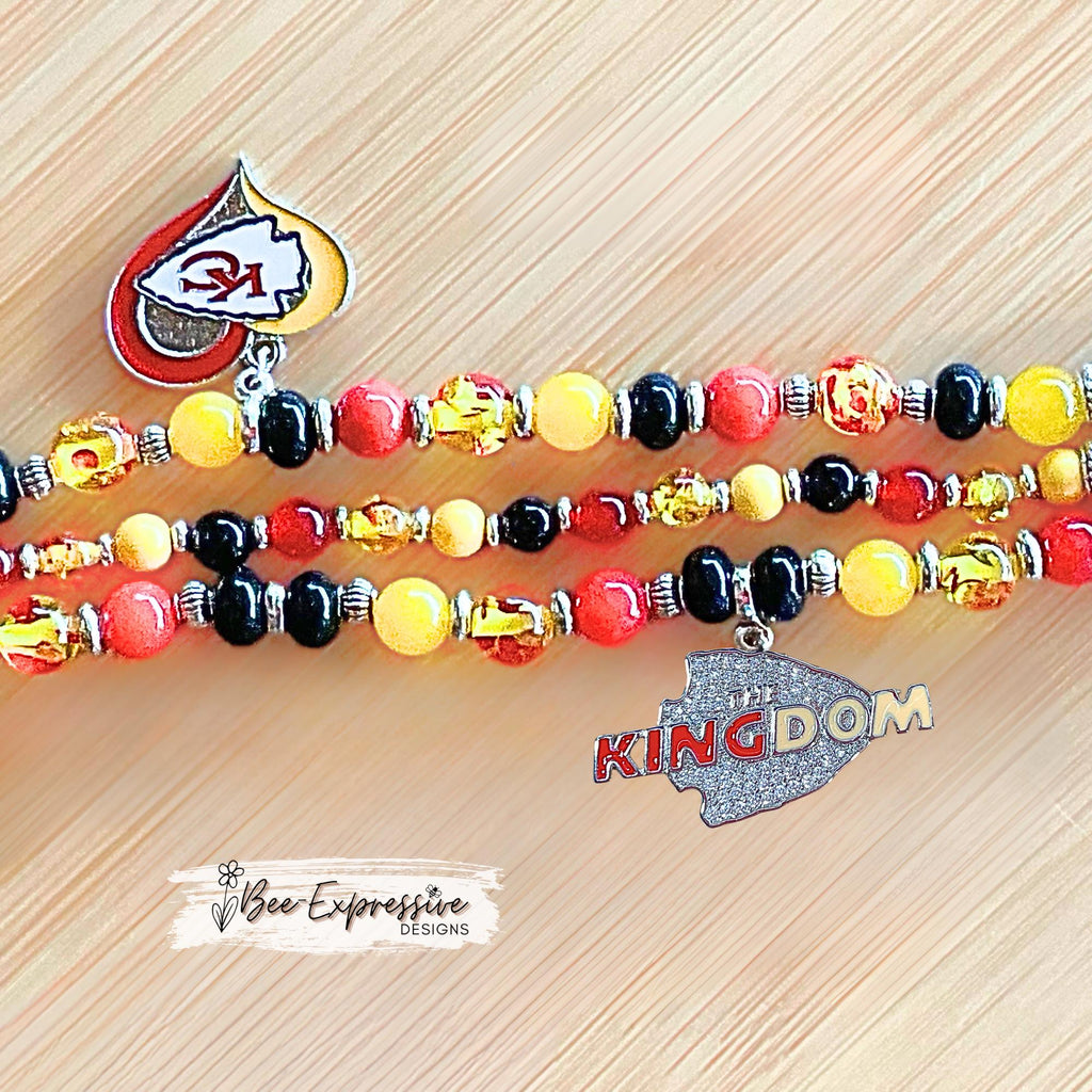 Handmade KC Chiefs Beaded Apple Watch Band with Chiefs Charms Kingdom