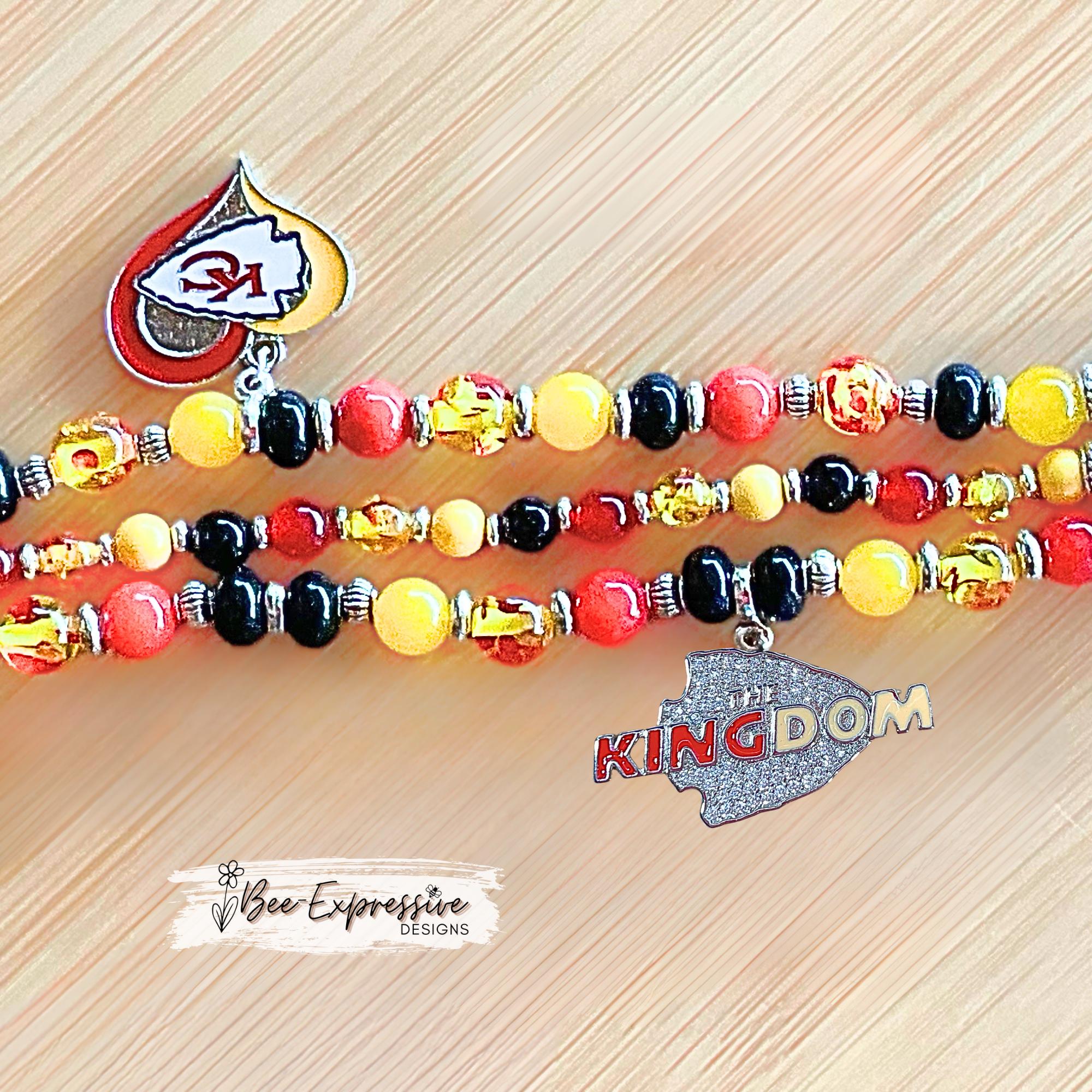 Handmade KC Chiefs Beaded Apple Watch Band with Chiefs Charms Kingdom