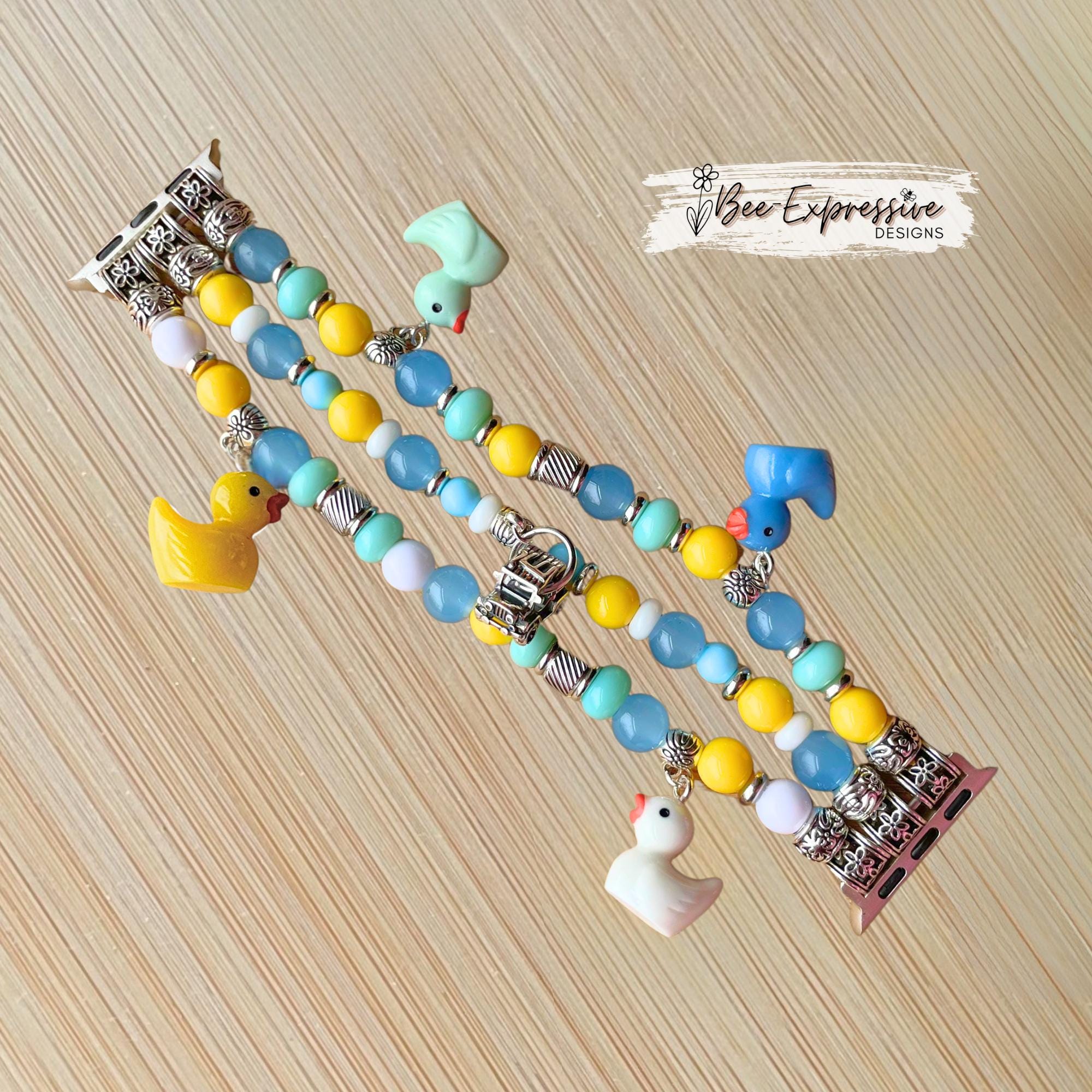 Handmade Beaded, Jeep Style with Duck Charms, Watch Bracelet for Apple Watch: Glass beads